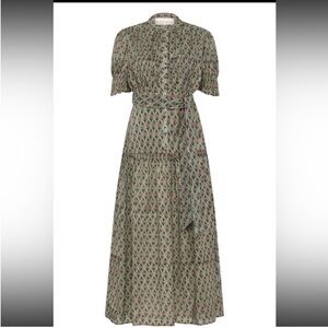 Daughters of India Green Puff Sleeve Dress